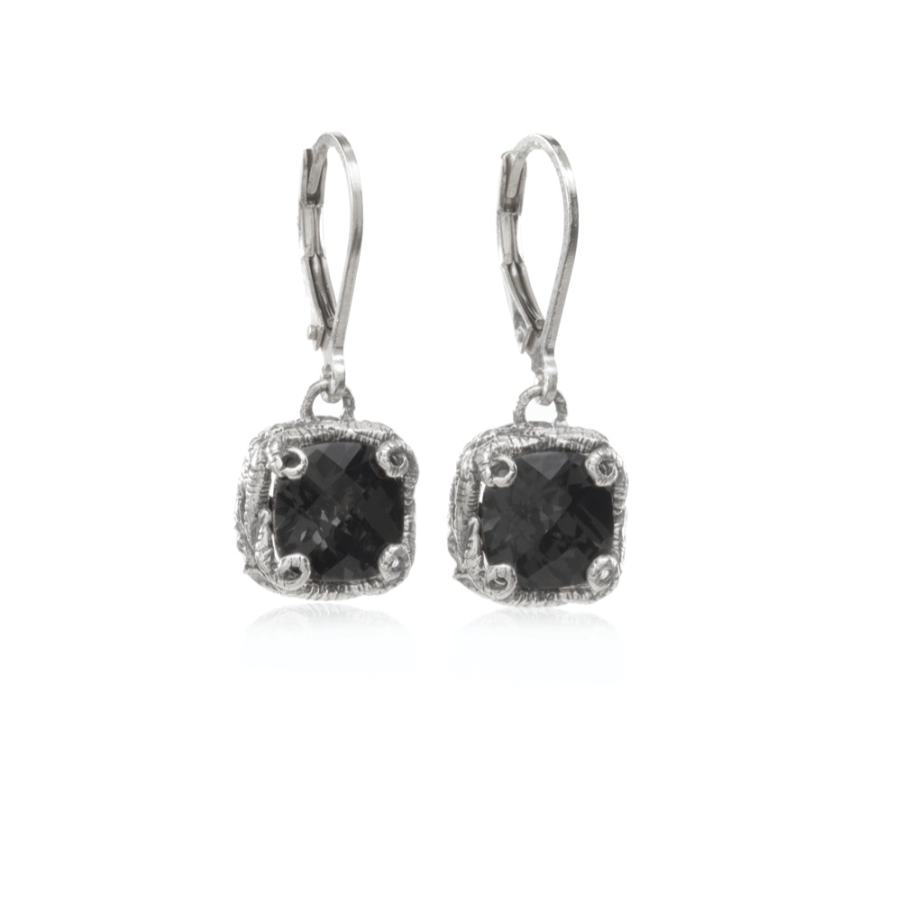 Nwt Sara Blaine #10836 Baroque Sterling & Black Quartz